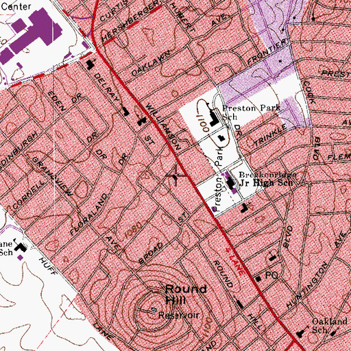 Topographic Map of Trinity Lutheran Church, VA