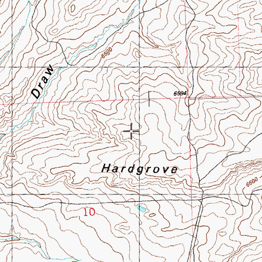 Topographic Map of Hardgrove Rim, CO