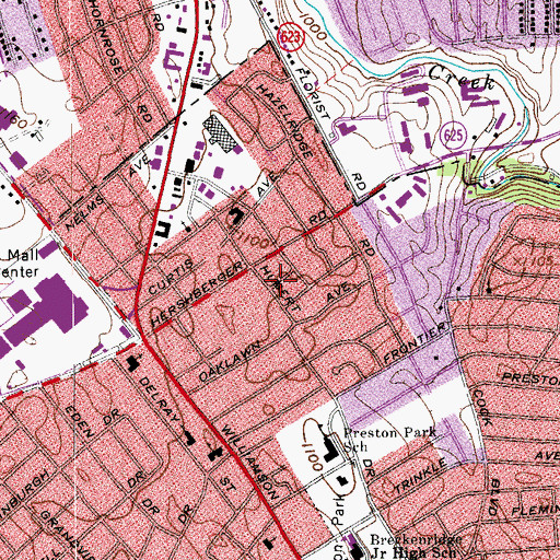 Topographic Map of Valley View, VA