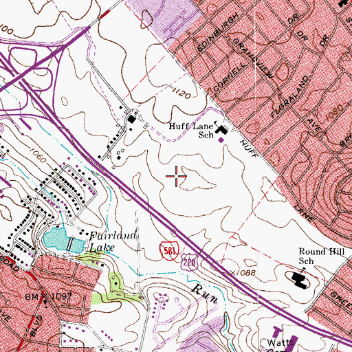 Topographic Map of Valley View Mall Shopping Center, VA