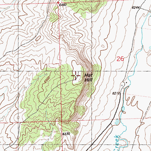 Topographic Map of Hat Hill, CO