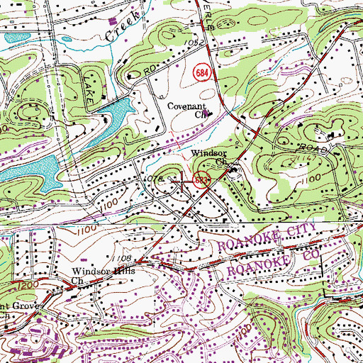Topographic Map of West Chester, VA