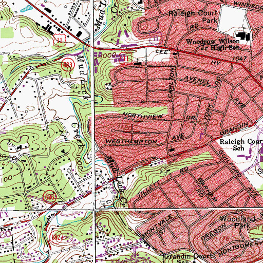 Topographic Map of West Hampton, VA