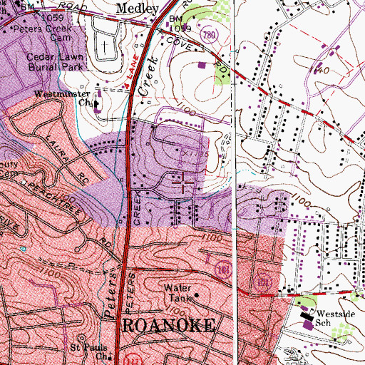 Topographic Map of West View, VA