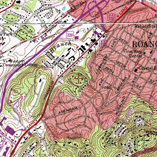 Topographic Map of Wildwood, VA