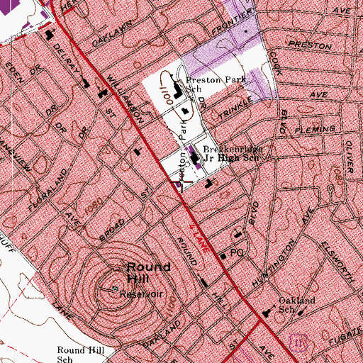 Topographic Map of Williamson Road Branch Roanoke City Public Library, VA