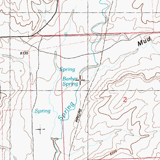 Topographic Map of Barber Spring, CO