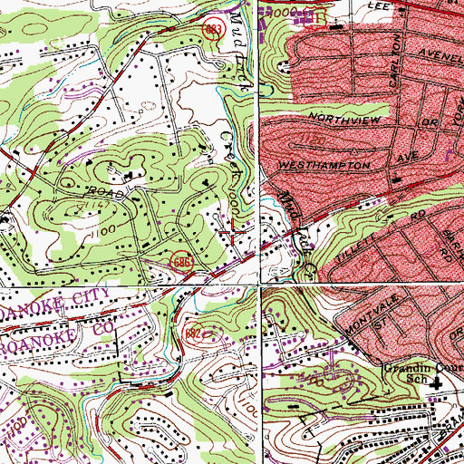 Topographic Map of Windsor Park, VA
