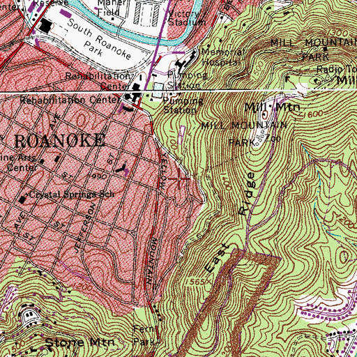 Topographic Map of Woodcliff, VA