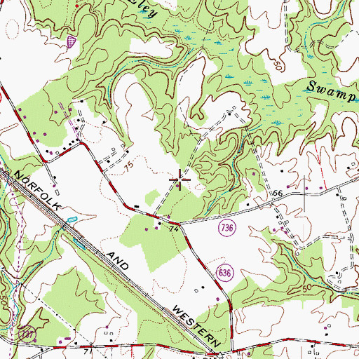 Topographic Map of Acorn Acres, VA