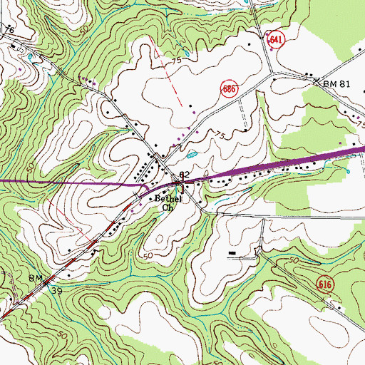 Topographic Map of Beales Corner, VA