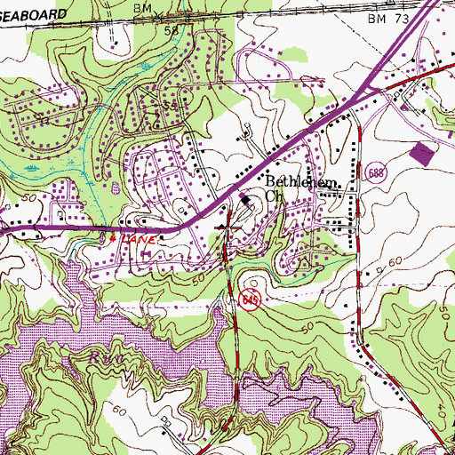 Topographic Map of Bethlehem School (historical), VA