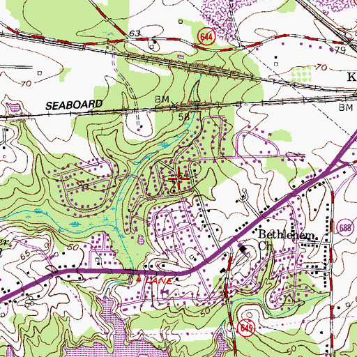 Topographic Map of Bethlehem Terrace, VA