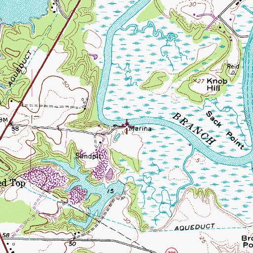 Topographic Map of Bradys Marina, VA