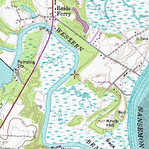 Topographic Map of Brick Kiln Landing, VA