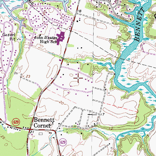Topographic Map of Brittany Farms, VA