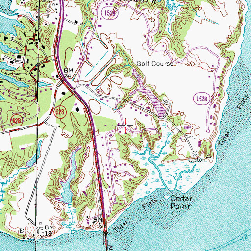 Topographic Map of Cedar Point, VA