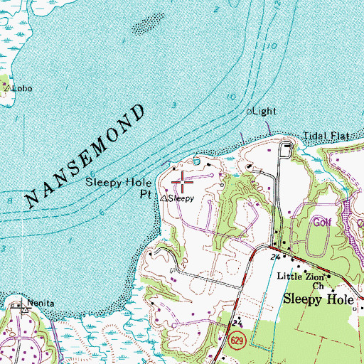 Topographic Map of Constances Warehouse (historical), VA
