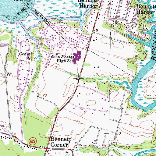 Topographic Map of Driver Post Office, VA