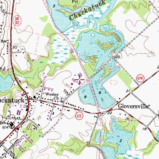Topographic Map of G Robert House Junior Water Treatment Facility, VA