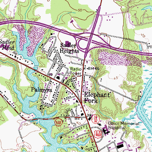 Topographic Map of Healing Chapel, VA