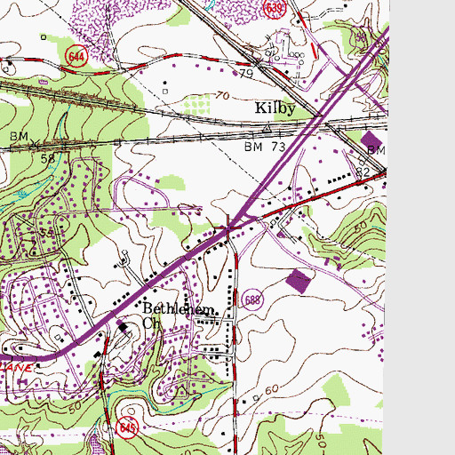 Topographic Map of Hillsdale, VA