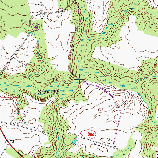 Topographic Map of Holland Millpond (historical), VA