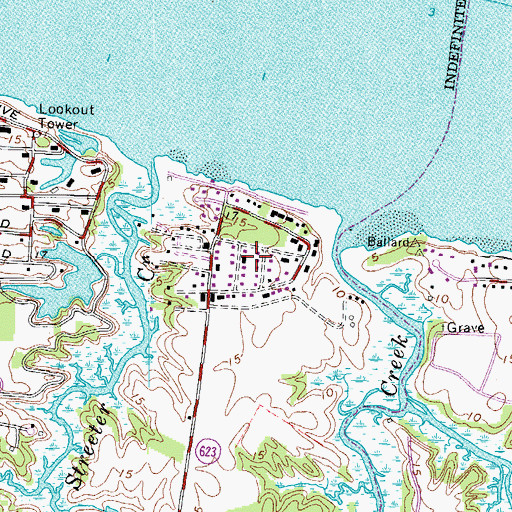 Topographic Map of Holly Acres, VA