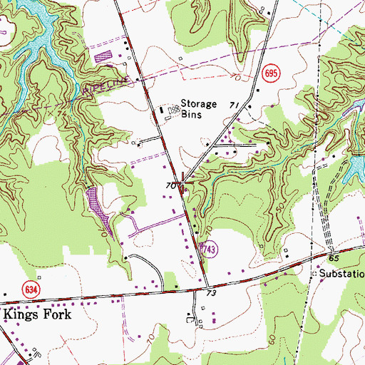Topographic Map of Indian Point Estates, VA