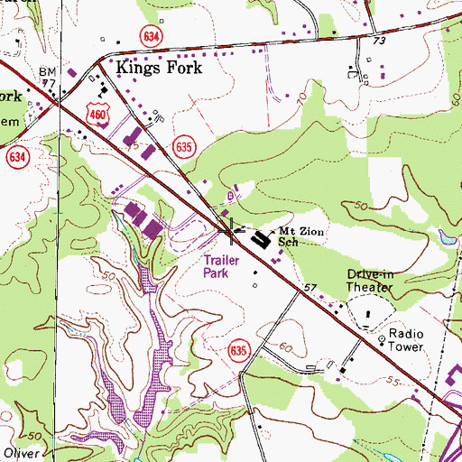 Topographic Map of Kings Point, VA