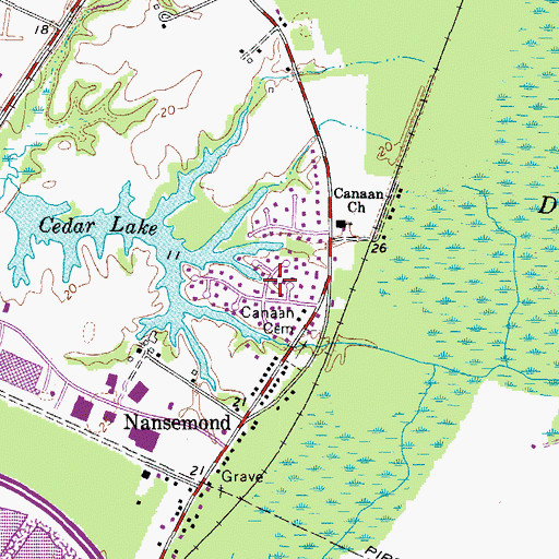 Topographic Map of Lake Forest, VA