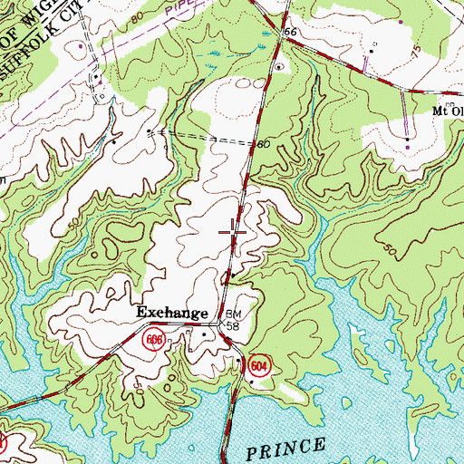 Topographic Map of Lake Prince Meadows, VA