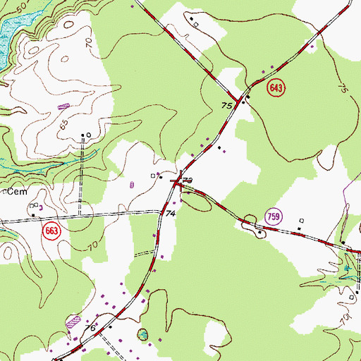 Topographic Map of Leesville, VA