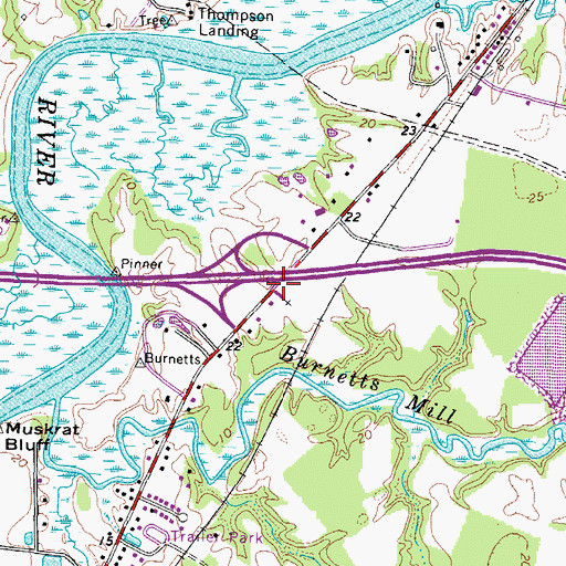 Topographic Map of Magnolia United Methodist Church, VA