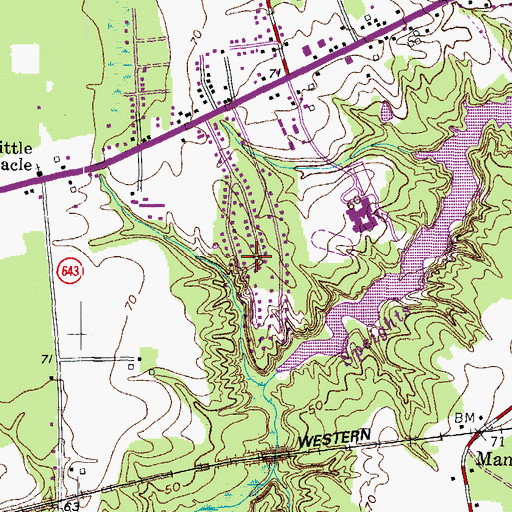 Topographic Map of Maple Hill, VA