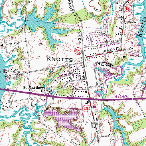 Topographic Map of Milteer Acres, VA