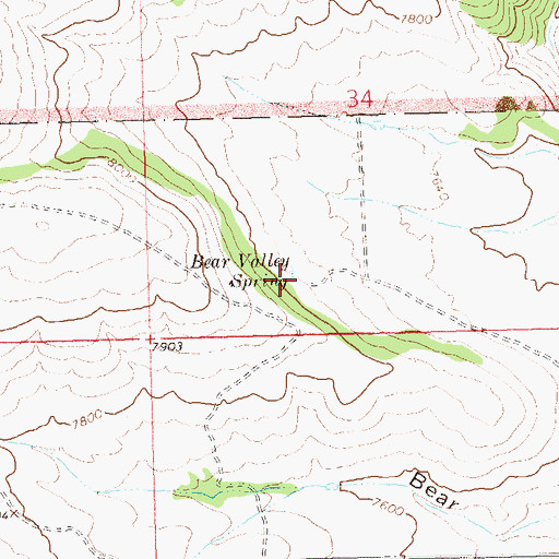 Topographic Map of Bear Valley Spring, CO