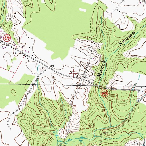 Topographic Map of New Road School (historical), VA