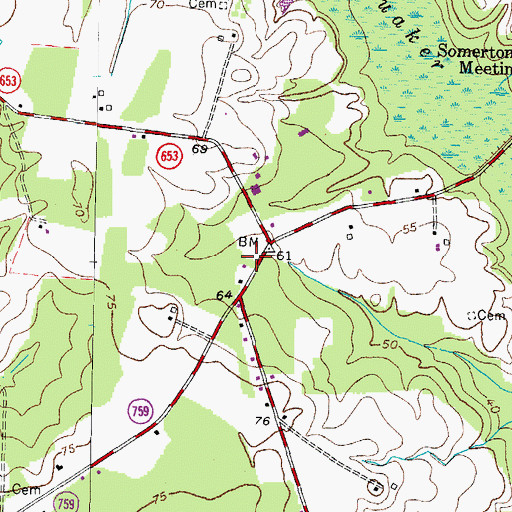 Topographic Map of Noah Howell School (historical), VA