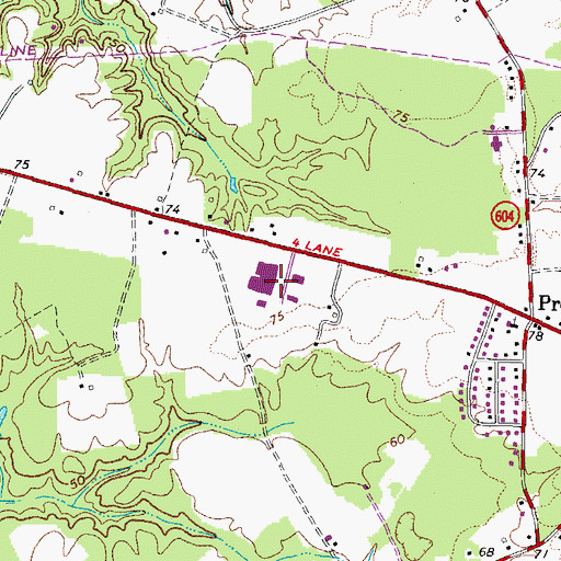 Topographic Map of Pruden Center for Industry / Technology, VA