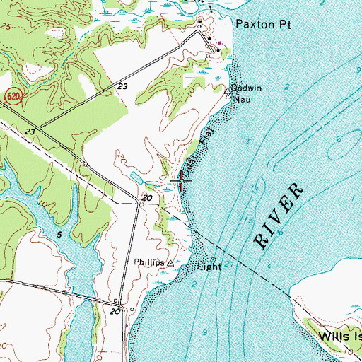 Topographic Map of Phillips Landing, VA