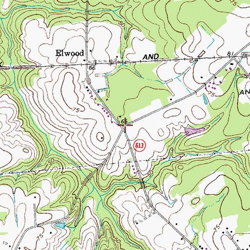 Topographic Map of Pineville, VA