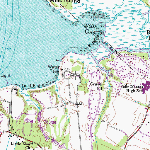 Topographic Map of Point Harbor, VA