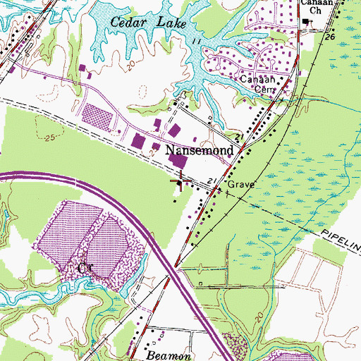 Topographic Map of Rosenwald School (historical), VA