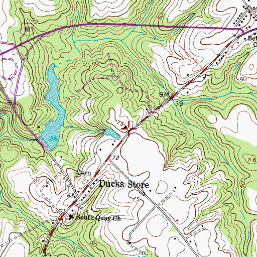 Topographic Map of South Quay School (historical), VA