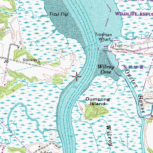 Topographic Map of Stockley Landing, VA