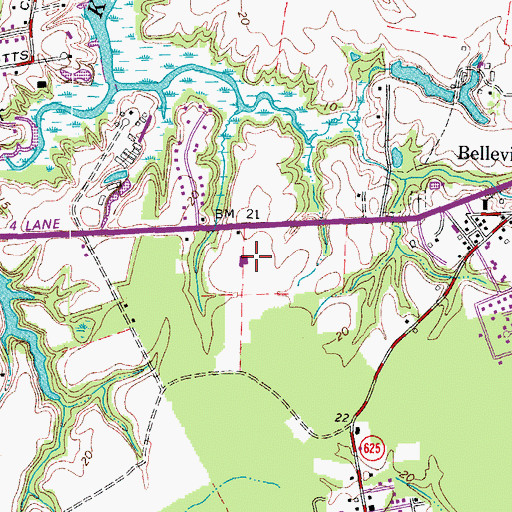Topographic Map of Temple Beth El, VA