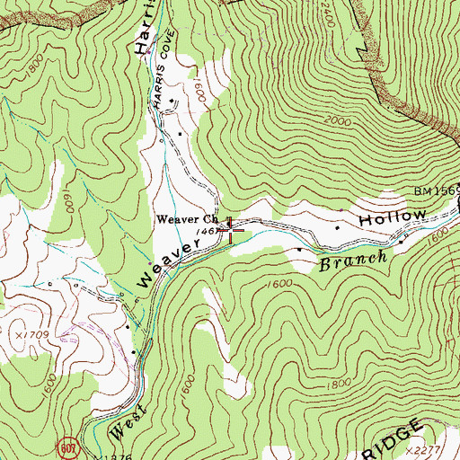Topographic Map of Weaver School (historical), VA