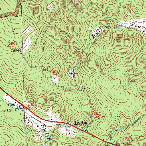 Topographic Map of Lydia School (historical), VA