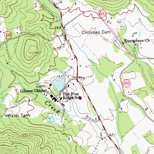 Topographic Map of Saint George, VA